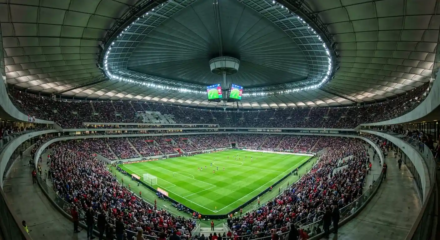AT&T Stadium í Dallas með lokanlegu þaki — leikvangur undanúrslitanna